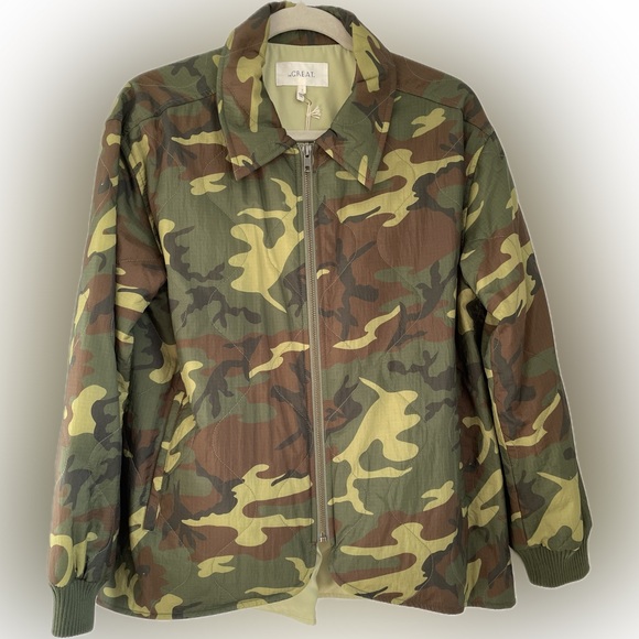 The GREAT. Platoon Jacket Camo Green NWT (says small but fits like 10-12) - Picture 4 of 16